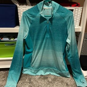 Adidas Golf Sz L aqua 1/4 zip